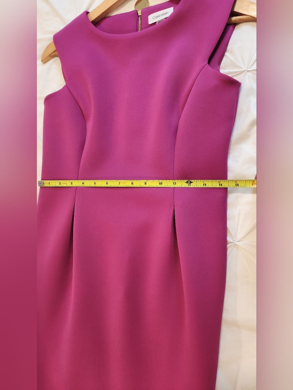 Calvin Klein Magenta Pink Sleeveless Sheath Dress Petite Size 6P - Picture 8 of 9
